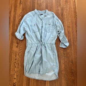 Banana Republic Light Wash Button Up Denim Dress Womens Size 4